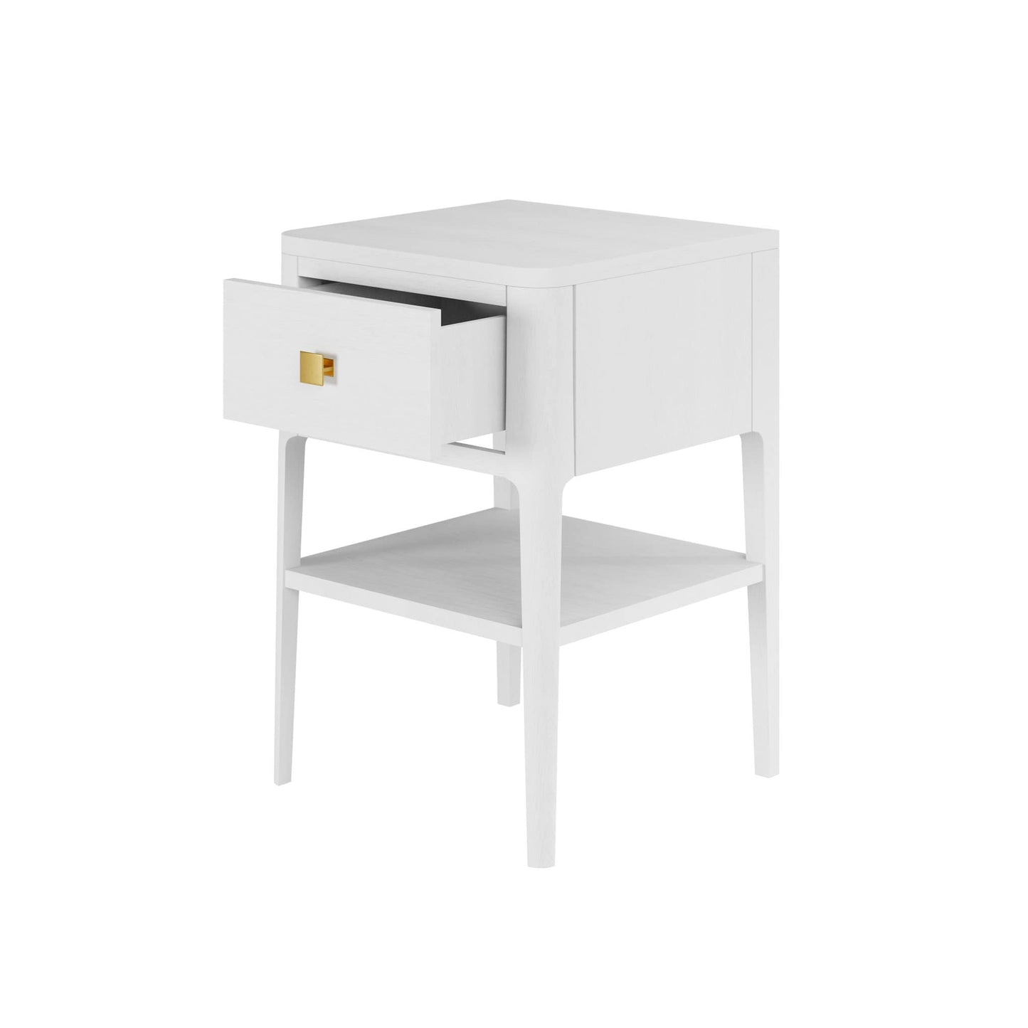 White Abberley One Drawer Bedside Table