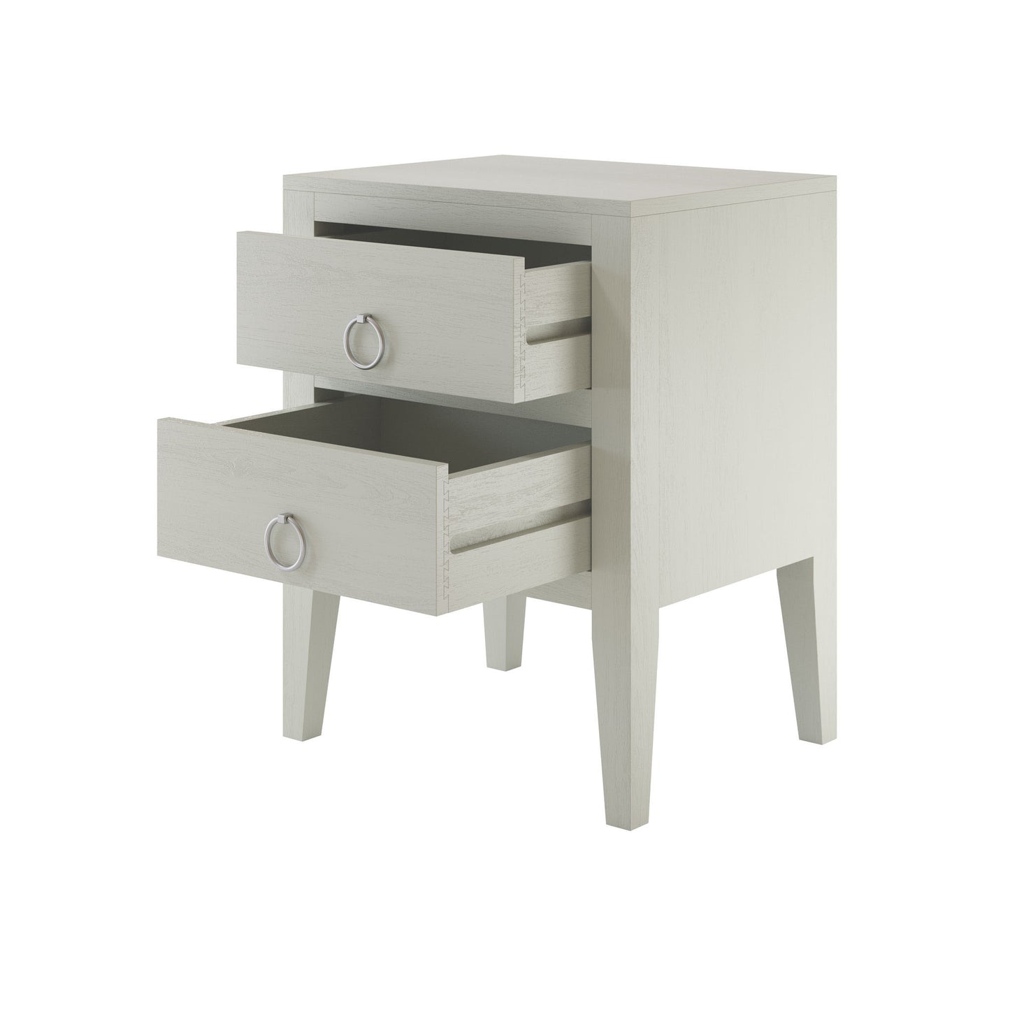 Grey Cheriton Two Drawer Bedside Table