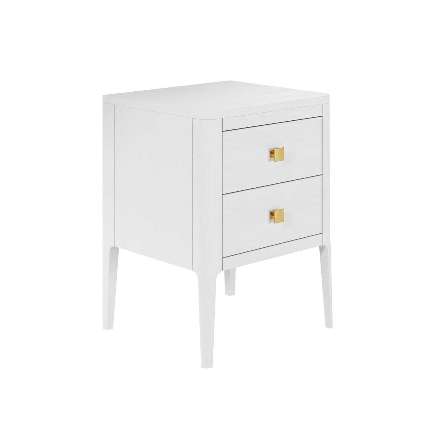 White Abberley Two Drawer Bedside Table