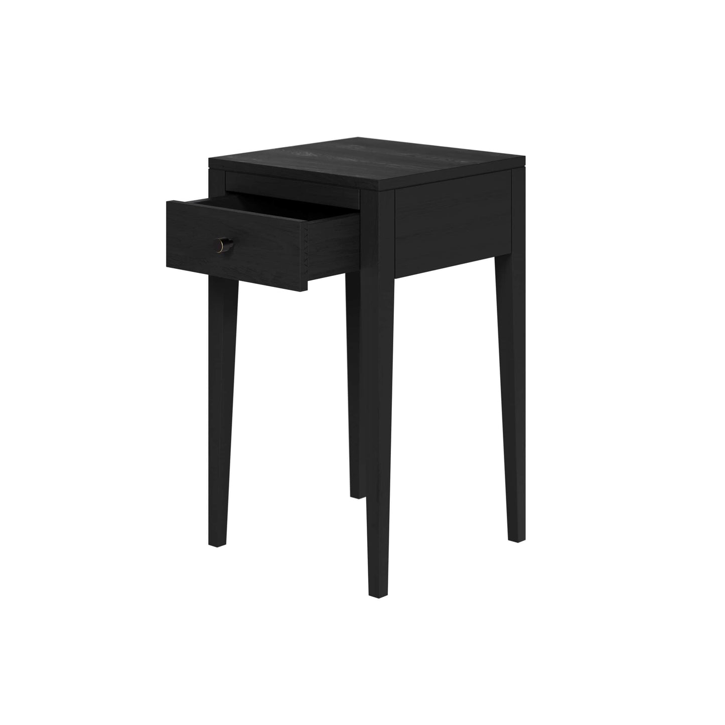Black Radford One Drawer Bedside Table