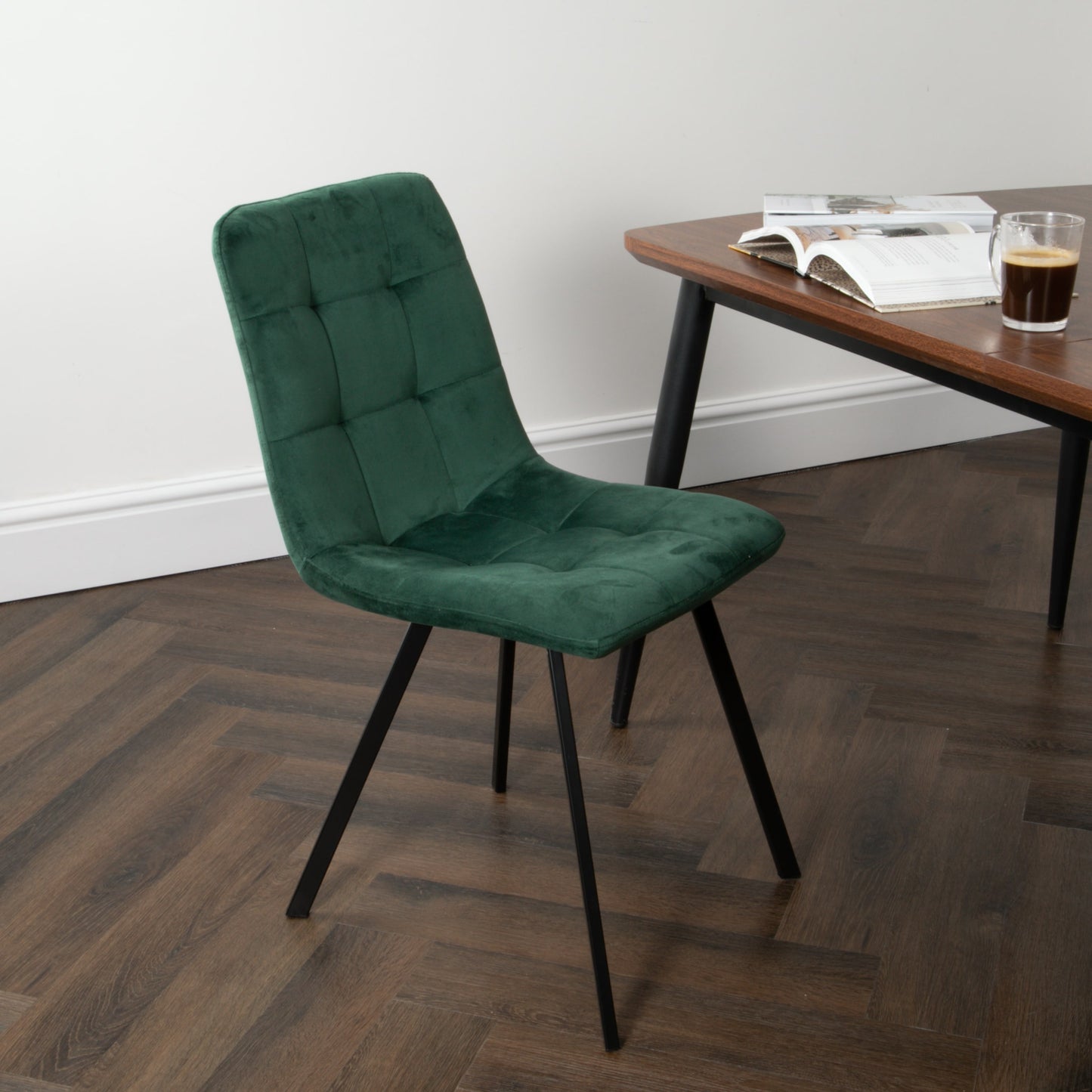 Squared Green Dining Chairs (set of 2)