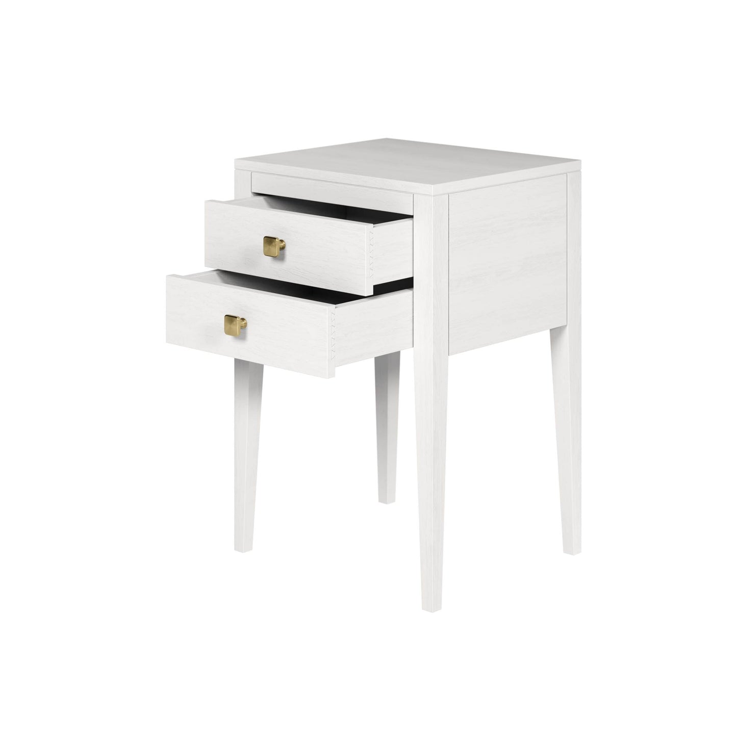 White Radford Two Drawer Bedside Table
