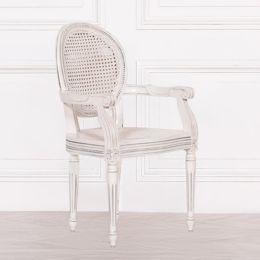 Off White Chateau Rattan Dining Armchair