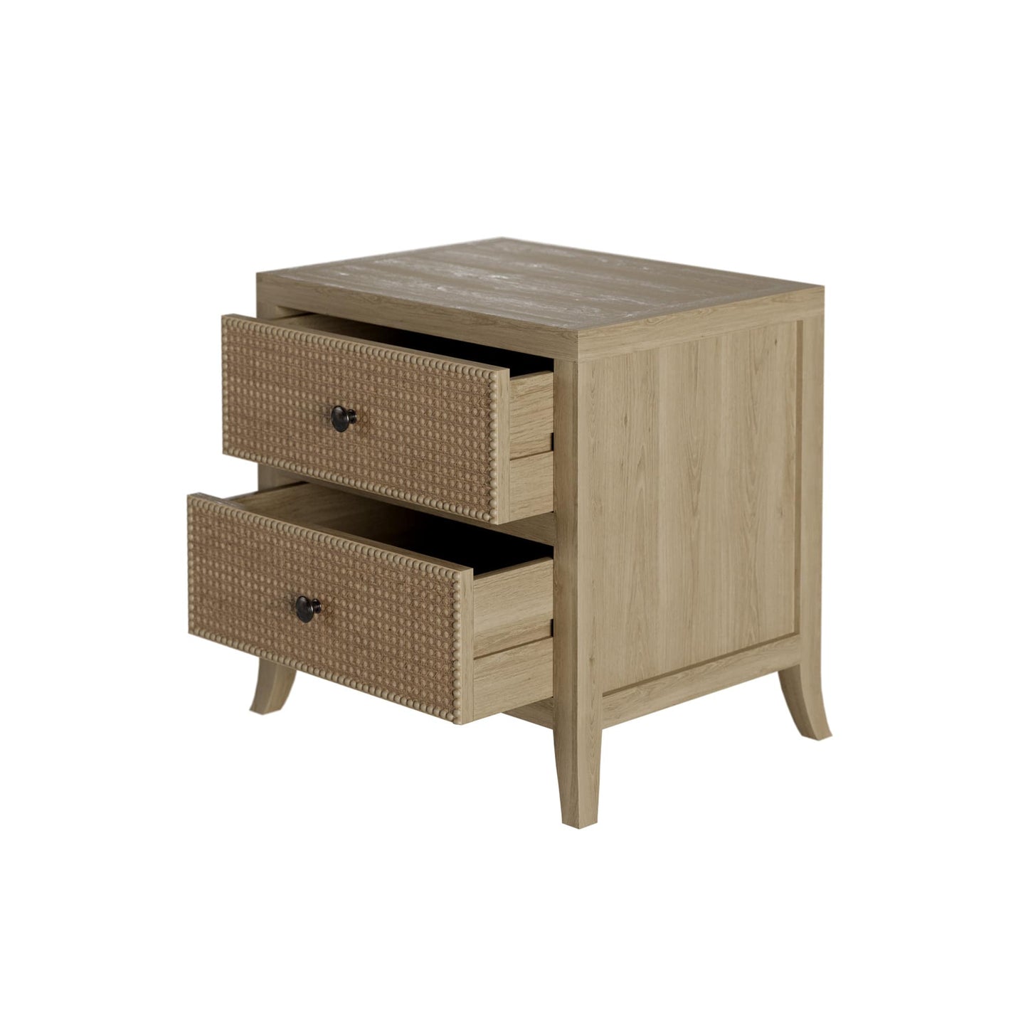 Rattan Witley Two Drawer Bedside Table