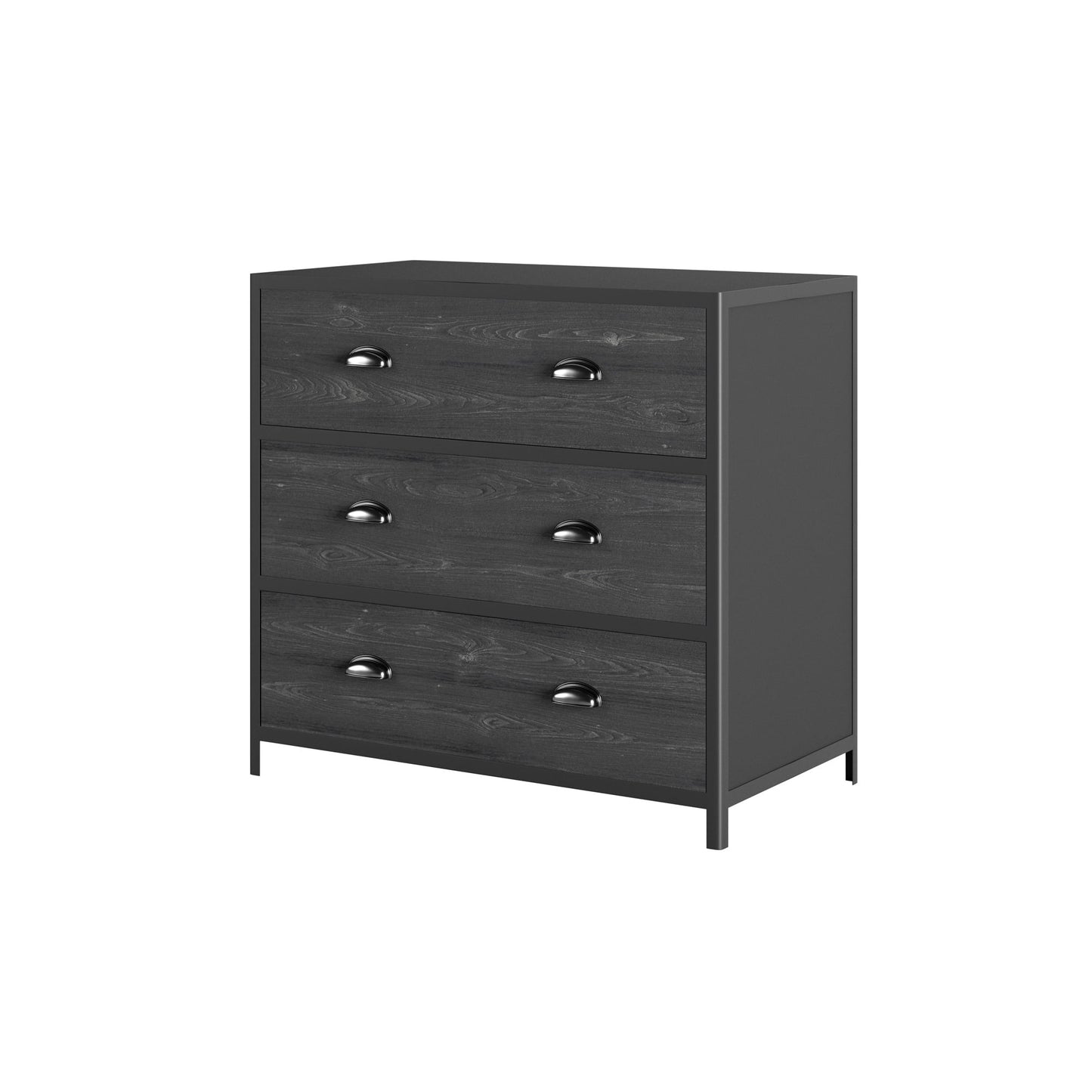 Black Faux Concrete Chest of Drawers